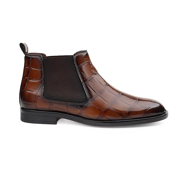 Premium Faux Leather Slip-On Casual & Formal Dress Boots