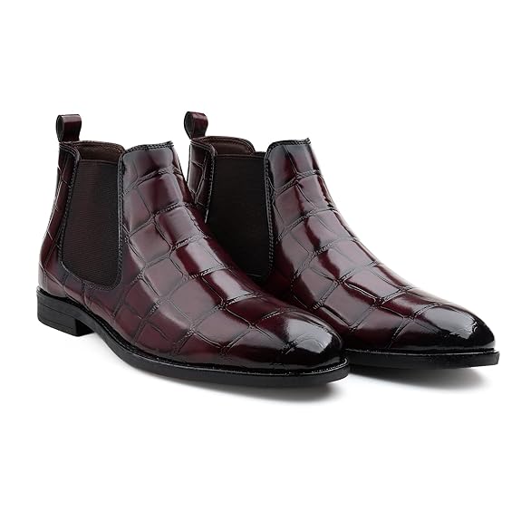 Premium Faux Leather Slip-On Casual & Formal Dress Boots