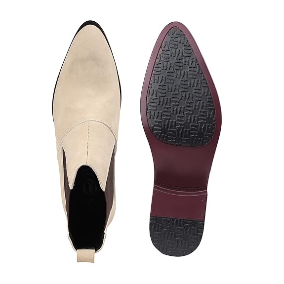 Men’s Pointed Toe Height Increasing Faux Leather Slip-On Formal & Casual Boots