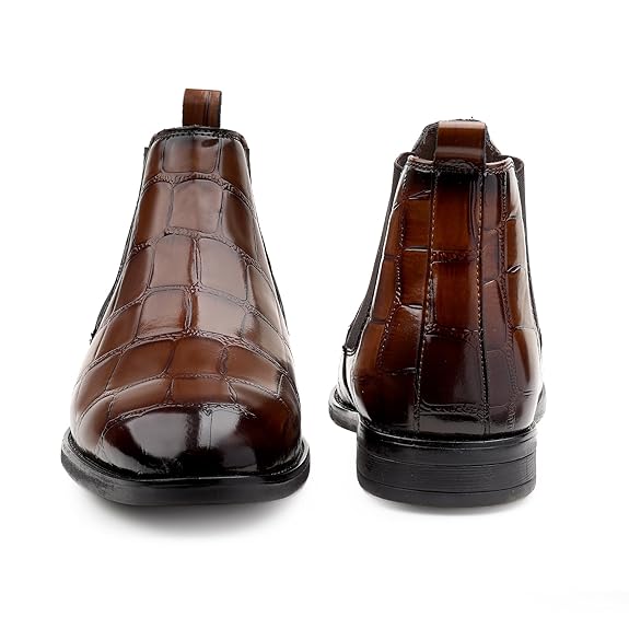 Premium Faux Leather Slip-On Casual & Formal Dress Boots