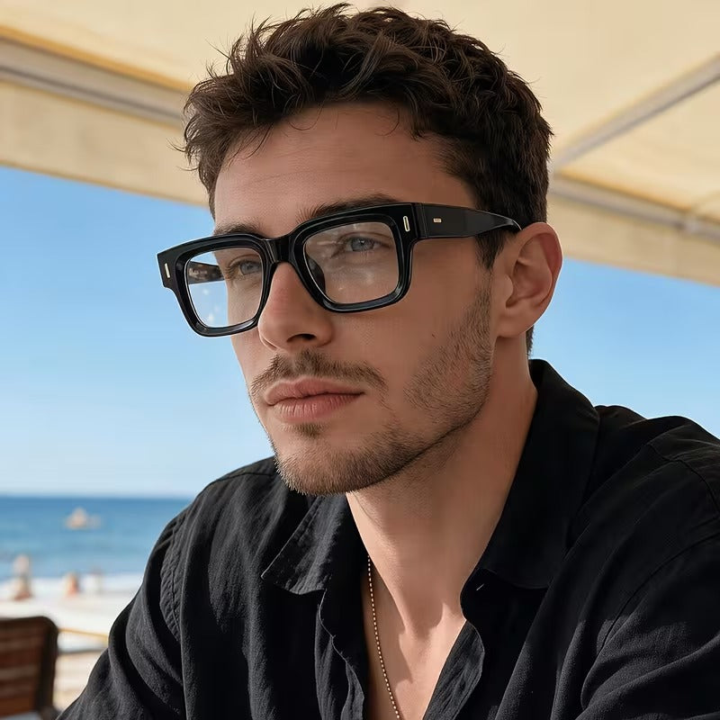 Retro Black Square Eyeglasses for Men and Women