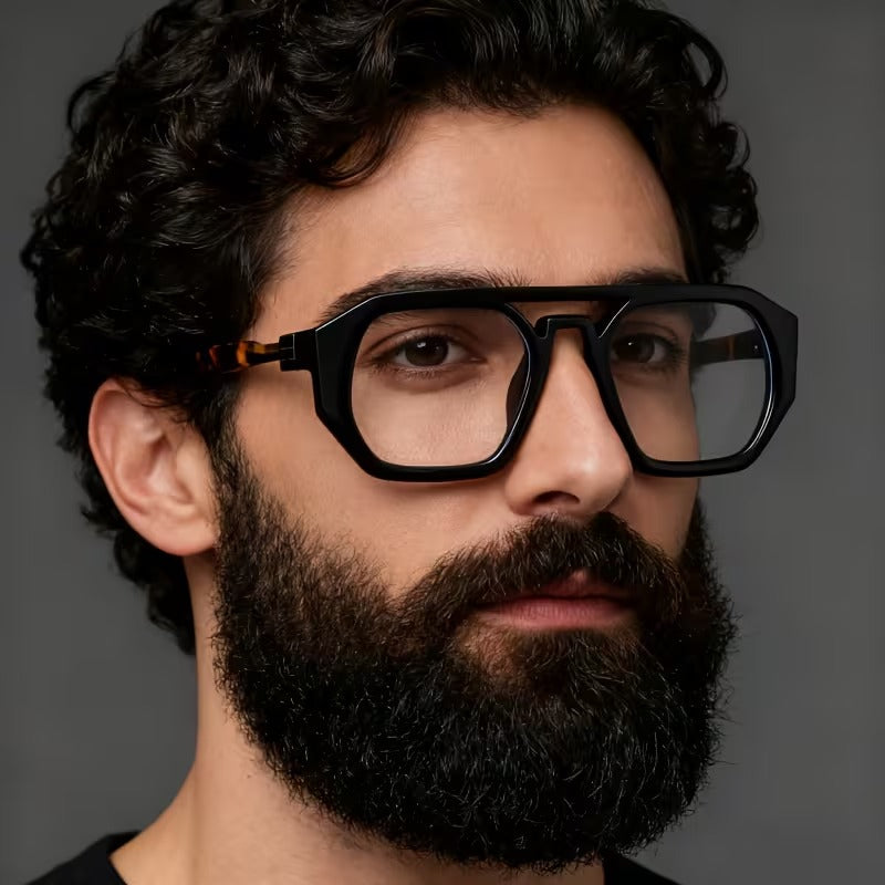 Luxury Double Bridge Square Eyeglasses for Men & Women