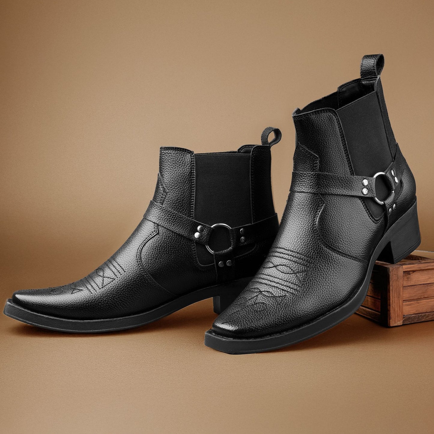 JonasParamount Men’s Black Buckle Chelsea Boots