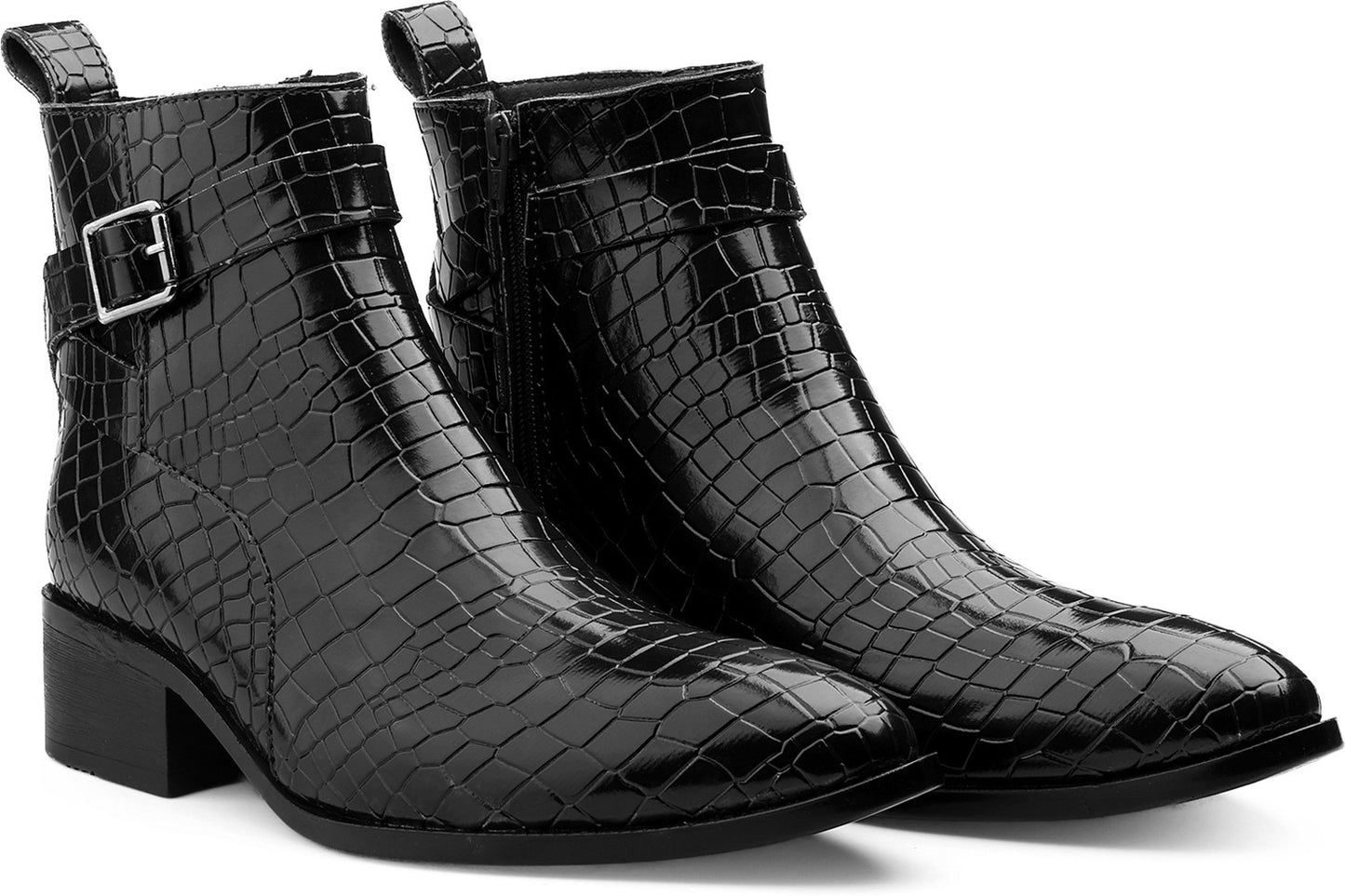 JonasParamount Men’s Black High Ankle Block Heel Boots