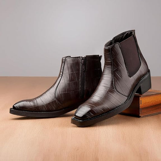 JonasParamount Men’s Brown Height Increasing Chelsea Boots