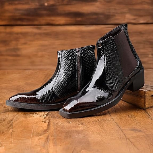 JonasParamount Men’s Brown Glossy Chelsea Boots