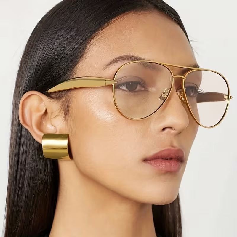 Retro Gold Aviator Eyeglass Frame for Men & Women