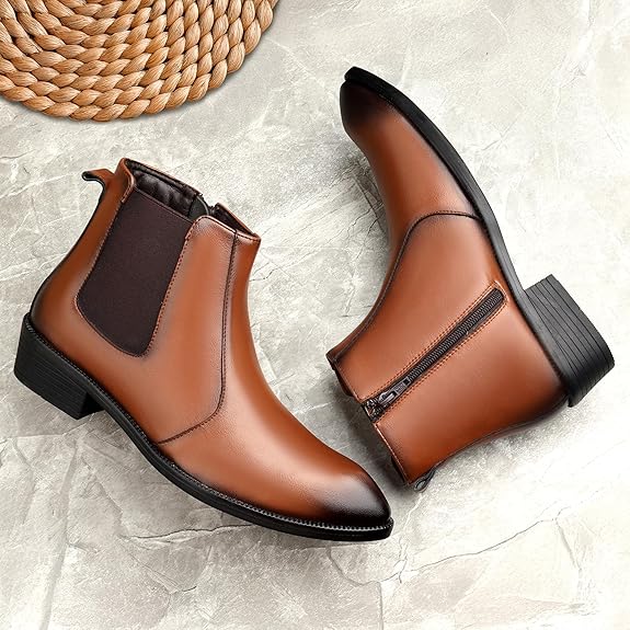 JonasParamount Tan Zipper Chelsea Boots