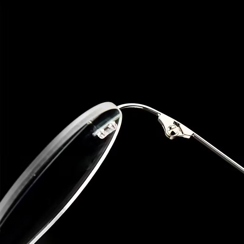 Ultra-Lightweight Retro Round Frameless Titanium Glasses