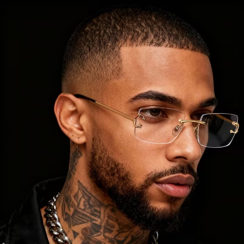 Luxury Rimless Square Eyeglasses for Men & Women