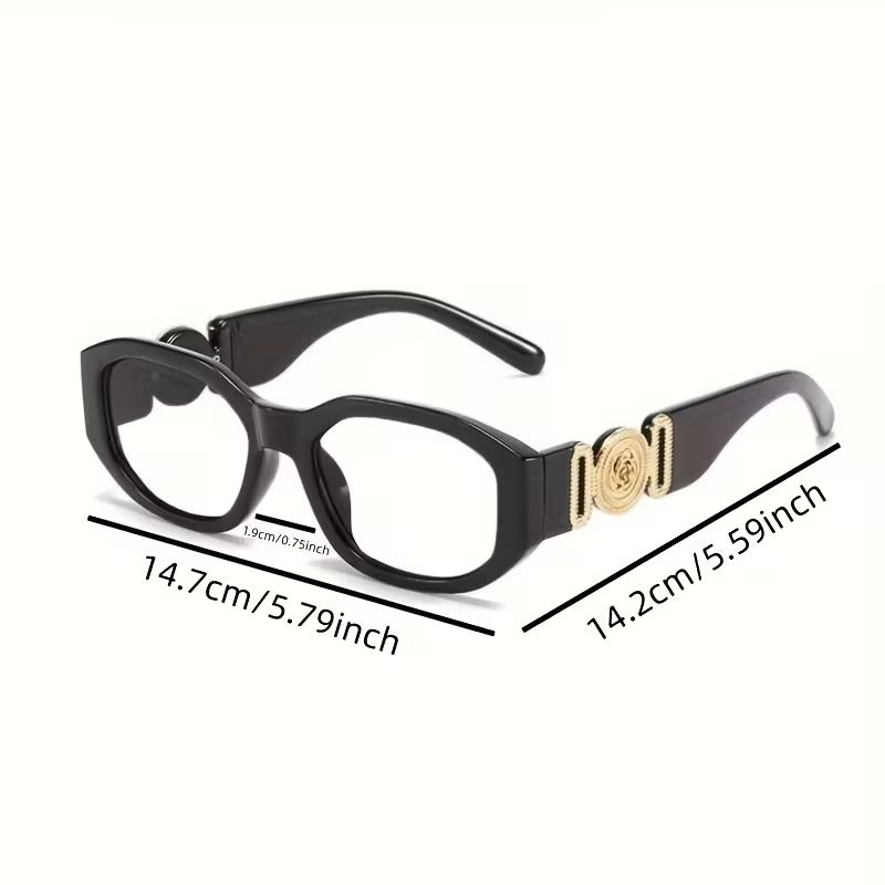 Designer Full Rim Frame with Gold Detail Retro Geometric Sunglasses
