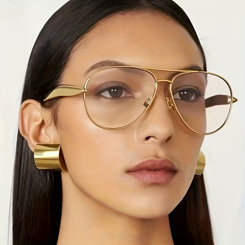 Retro Gold Aviator Eyeglass Frame for Men & Women