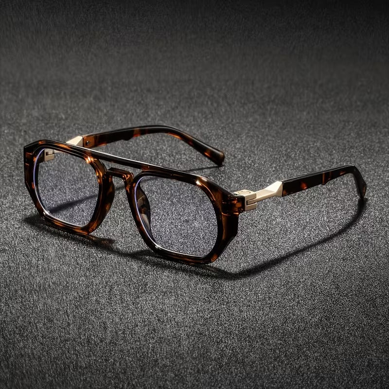 Luxury Double Bridge Square Eyeglasses for Men & Women