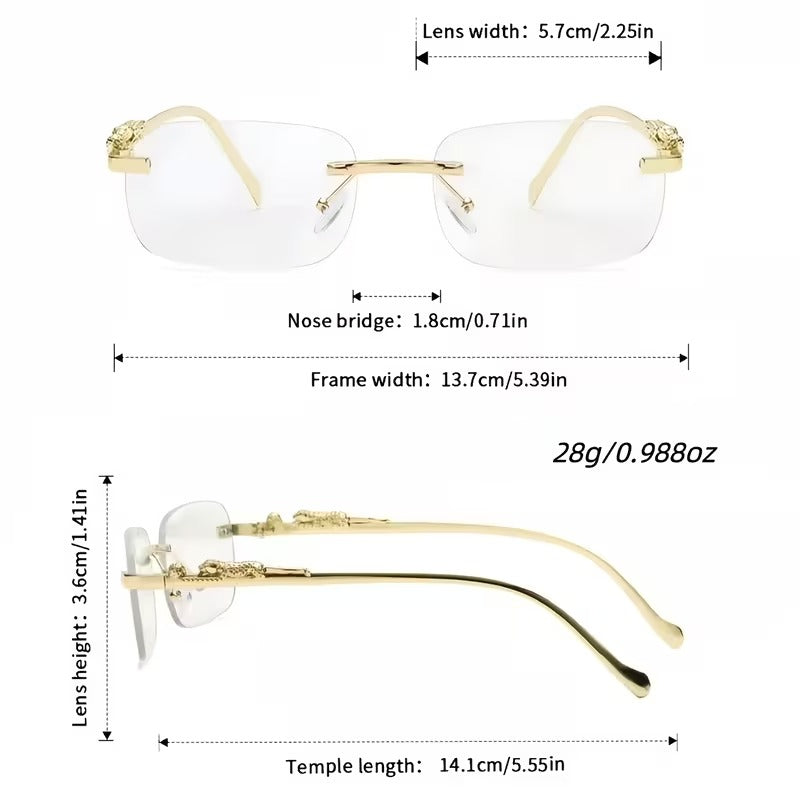 Cheetah Rimless Glasses for Men & Women | Fashion Eyewear