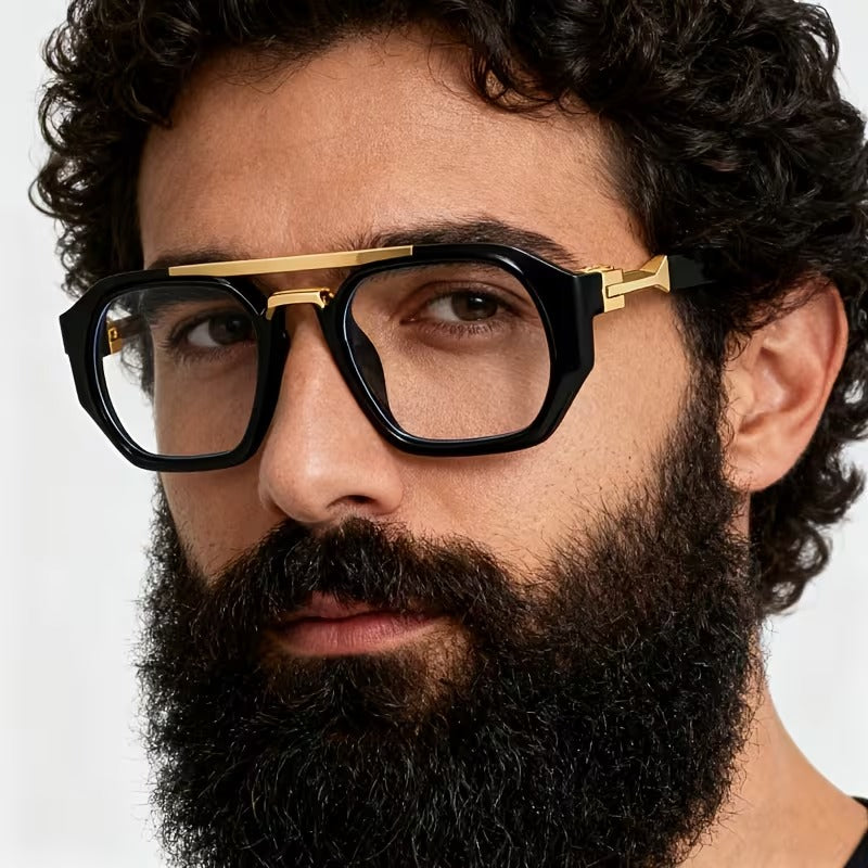 Luxury Double Bridge Square Eyeglasses for Men & Women