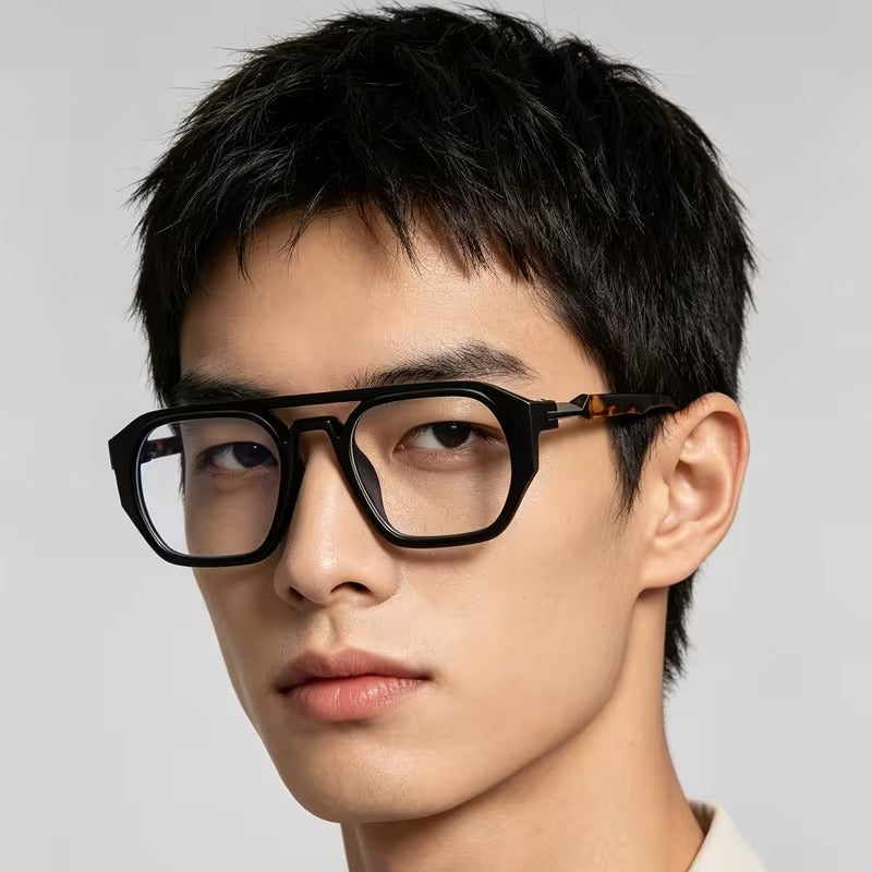 Luxury Double Bridge Square Eyeglasses for Men & Women