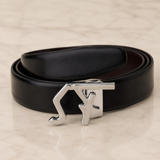 Regal Silver Accent Belt for Men