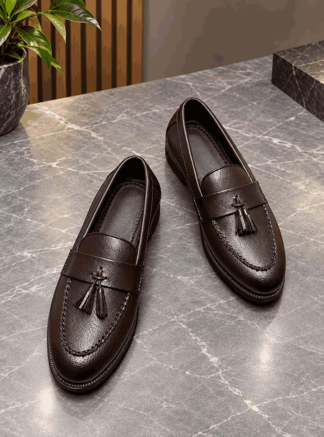 Men's Tassel Moccasins | Premium Faux Leather Slip-On Loafers