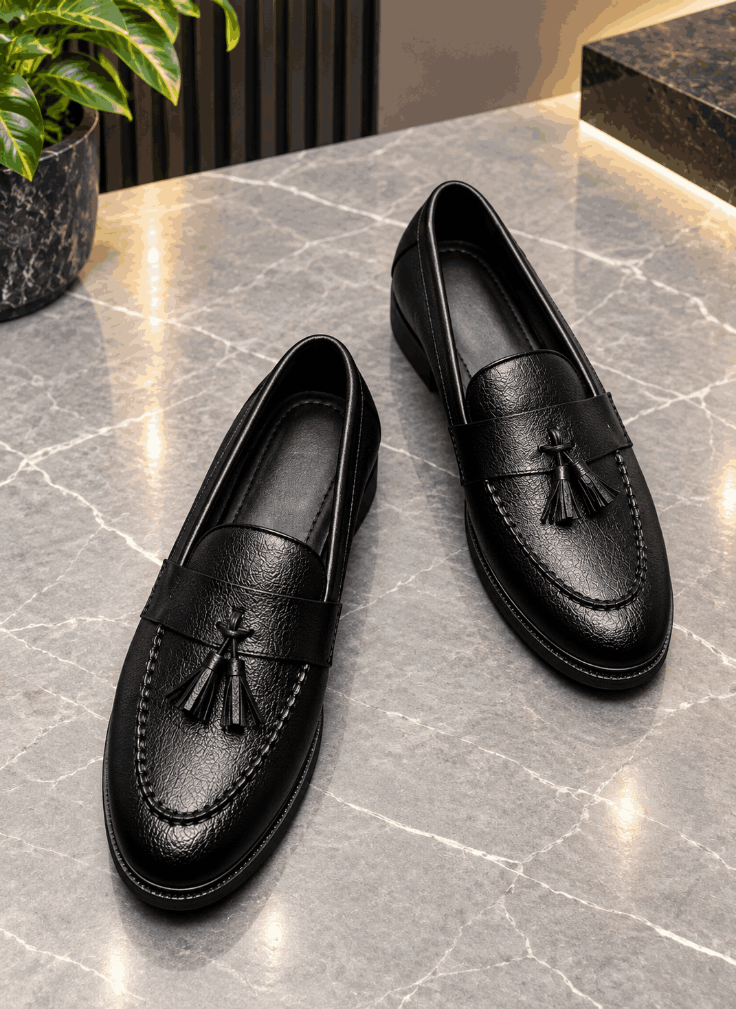 Men's Tassel Moccasins | Premium Faux Leather Slip-On Loafers