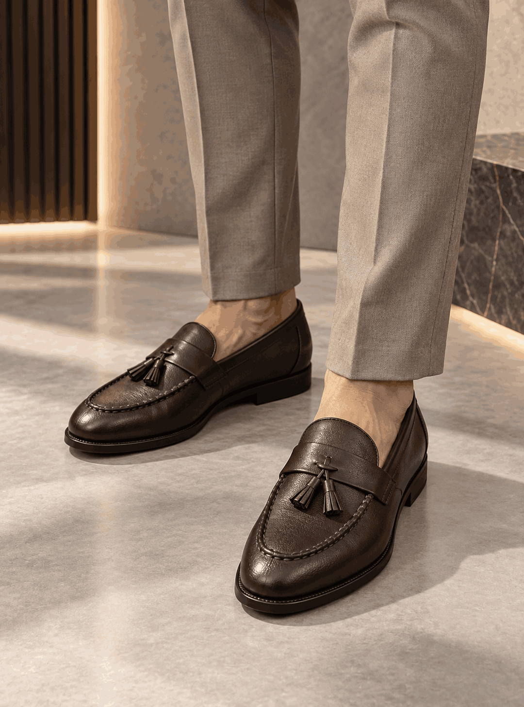 Men's Tassel Moccasins | Premium Faux Leather Slip-On Loafers