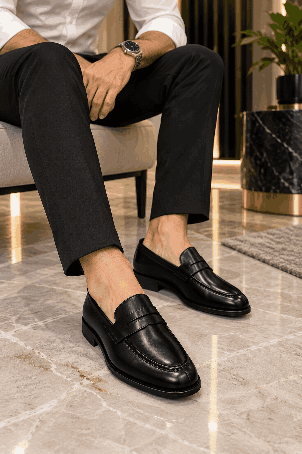 Men's Premium Penny Moccasins | Classic Formal Loafers | Handmade TPR Sole