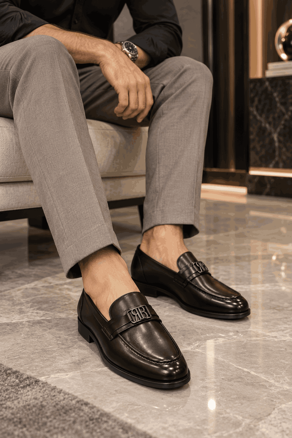 Men's Premium Designer Moccasins | Classic Slip-On Loafers | Handmade TPR Sole
