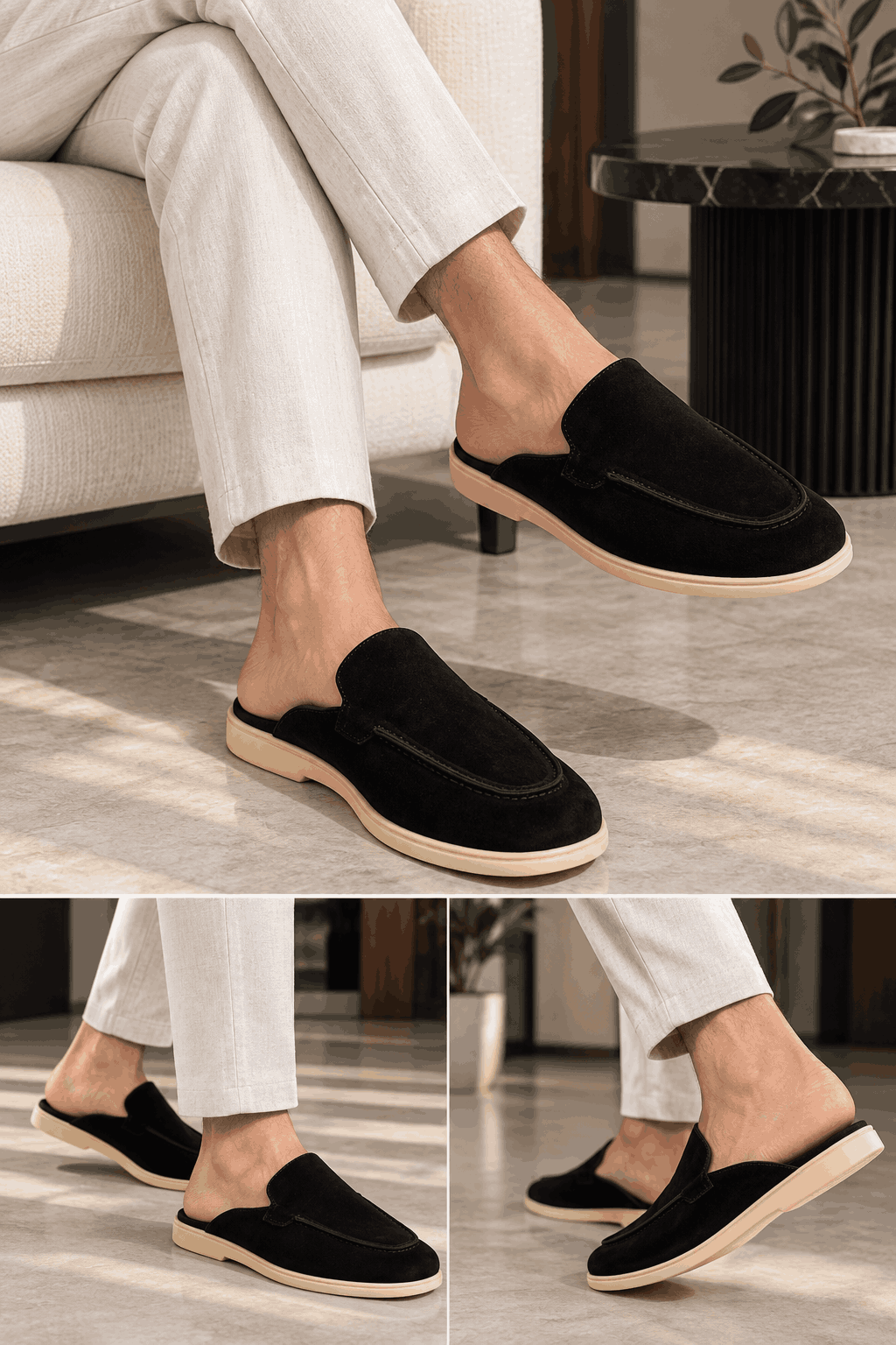 Men's Premium Genuine Leather Slip-On Loafers | Handmade TPR Sole