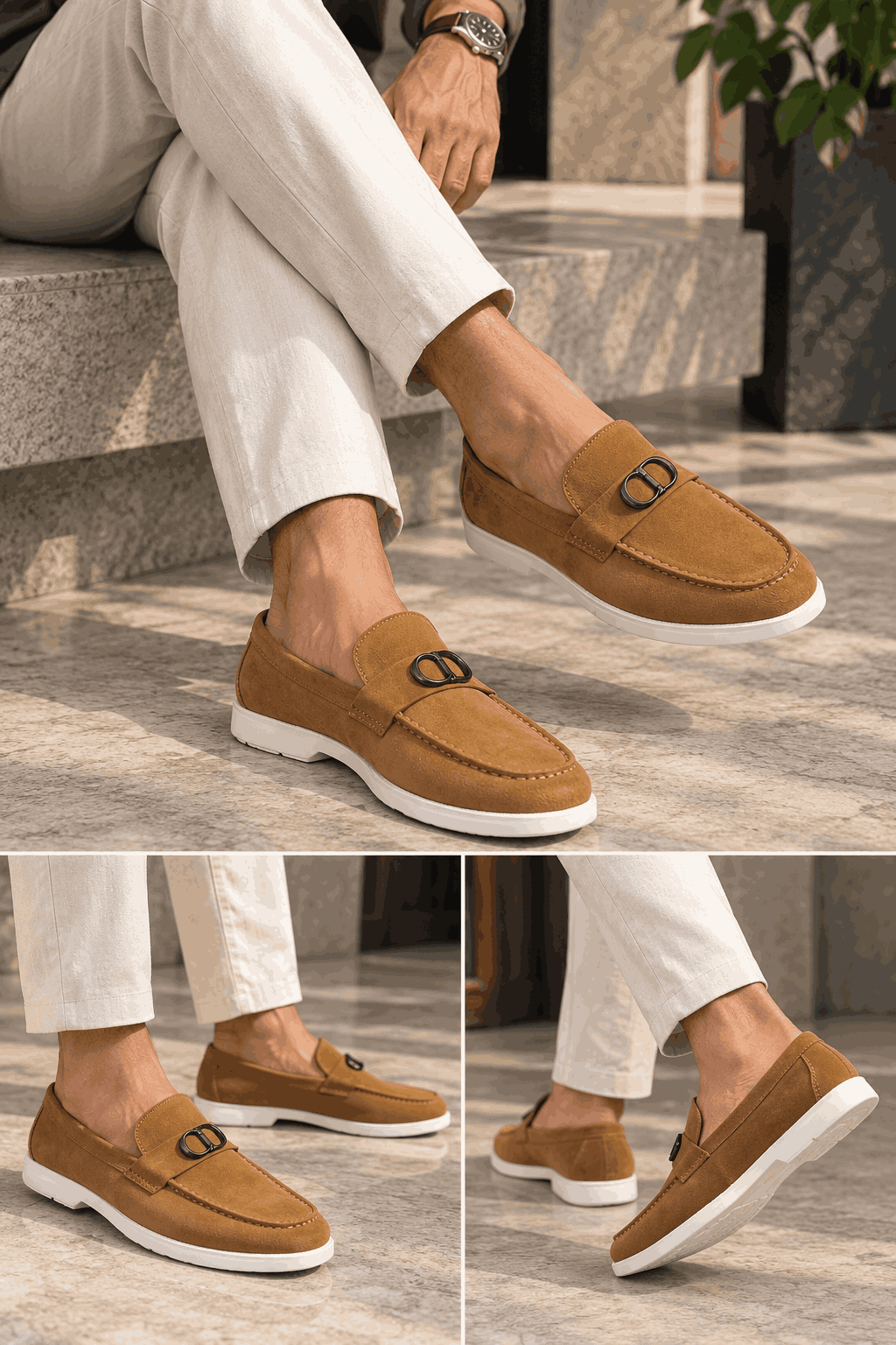 Premium Genuine Leather Slip-On Loafers for Men | Handmade TPR Sole Casual & Formal Shoes