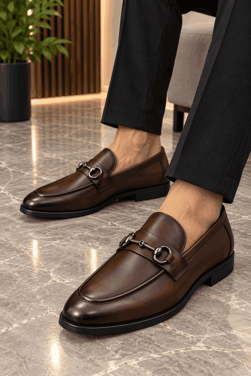 Men's Premium Bit Moccasins | Stylish Slip-On Loafers with Metal Detail