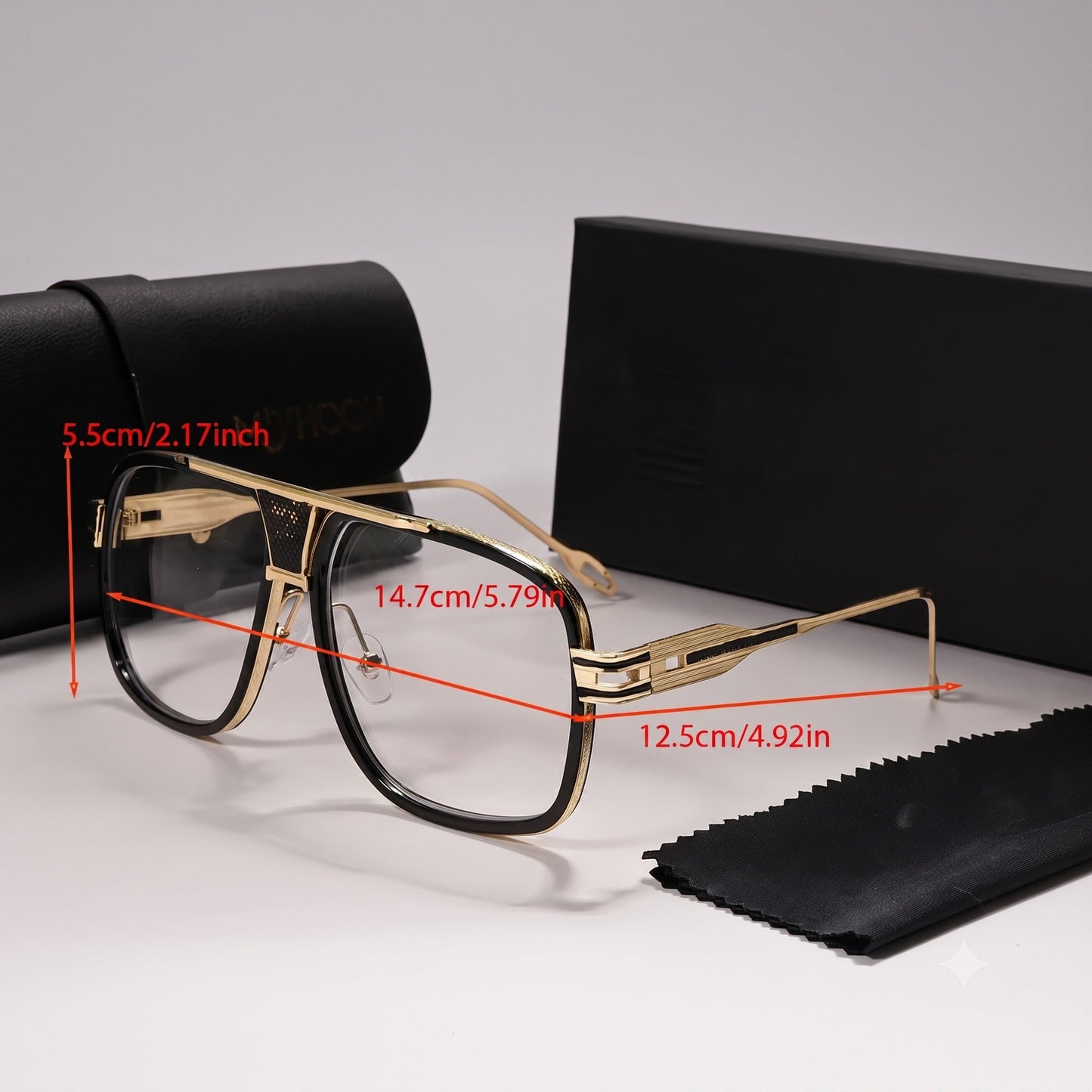 Oversized Double Bridge Optical Eyeglasses | Premium Metal Frame