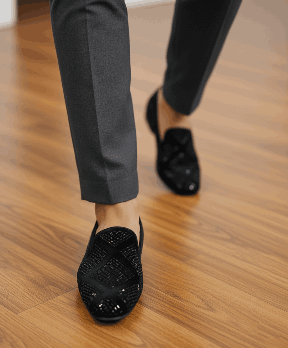 JonasParamount Premium Studded Black Loafers with Durable TPR Sole
