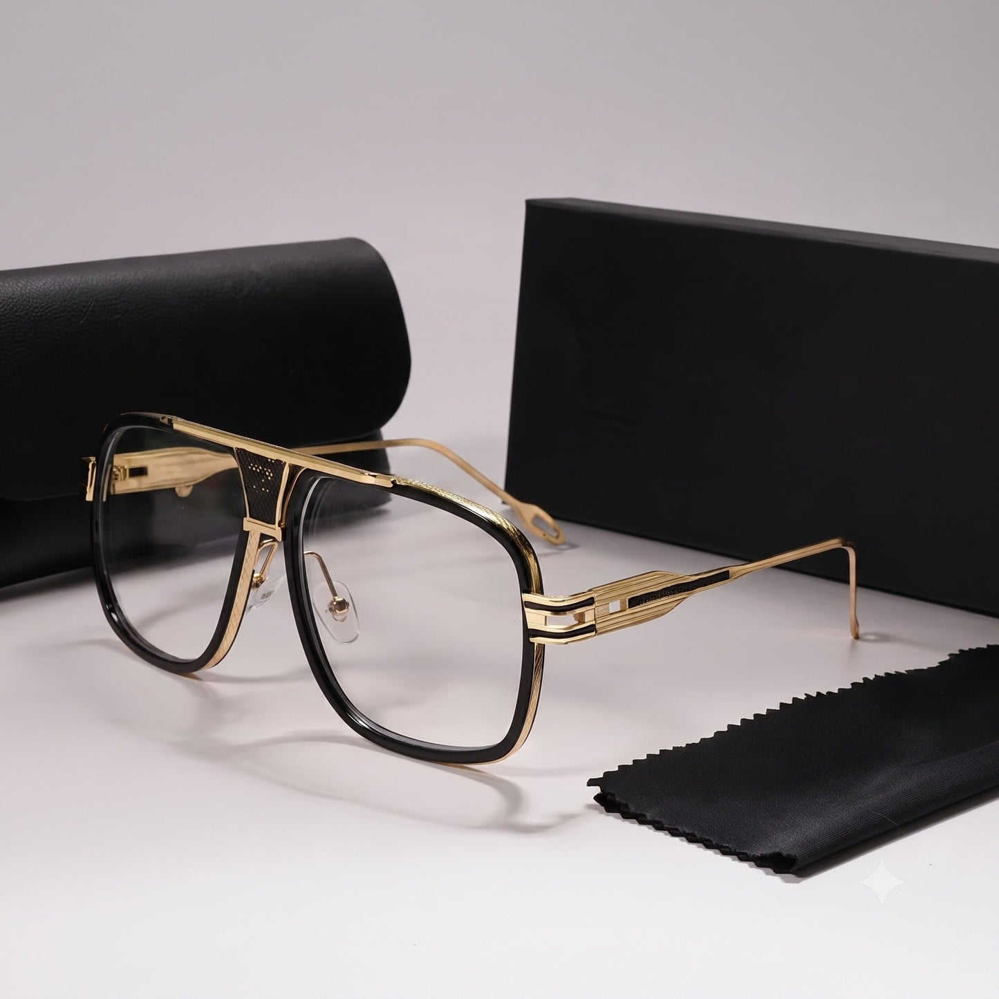 Oversized Double Bridge Optical Eyeglasses | Premium Metal Frame