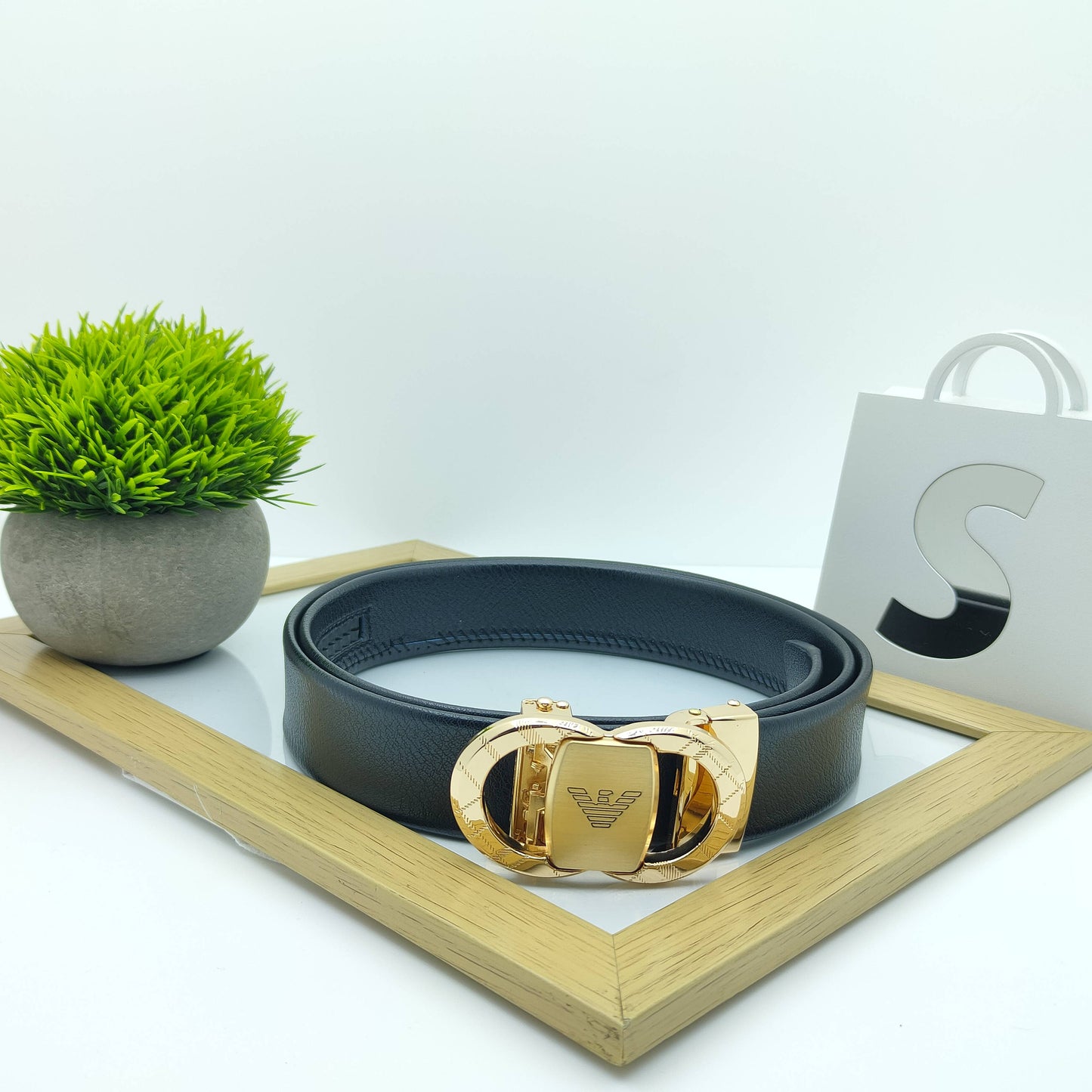 Fashionable Gold Plated Automatic Buckle Casual Belt For Men-JonasParamount