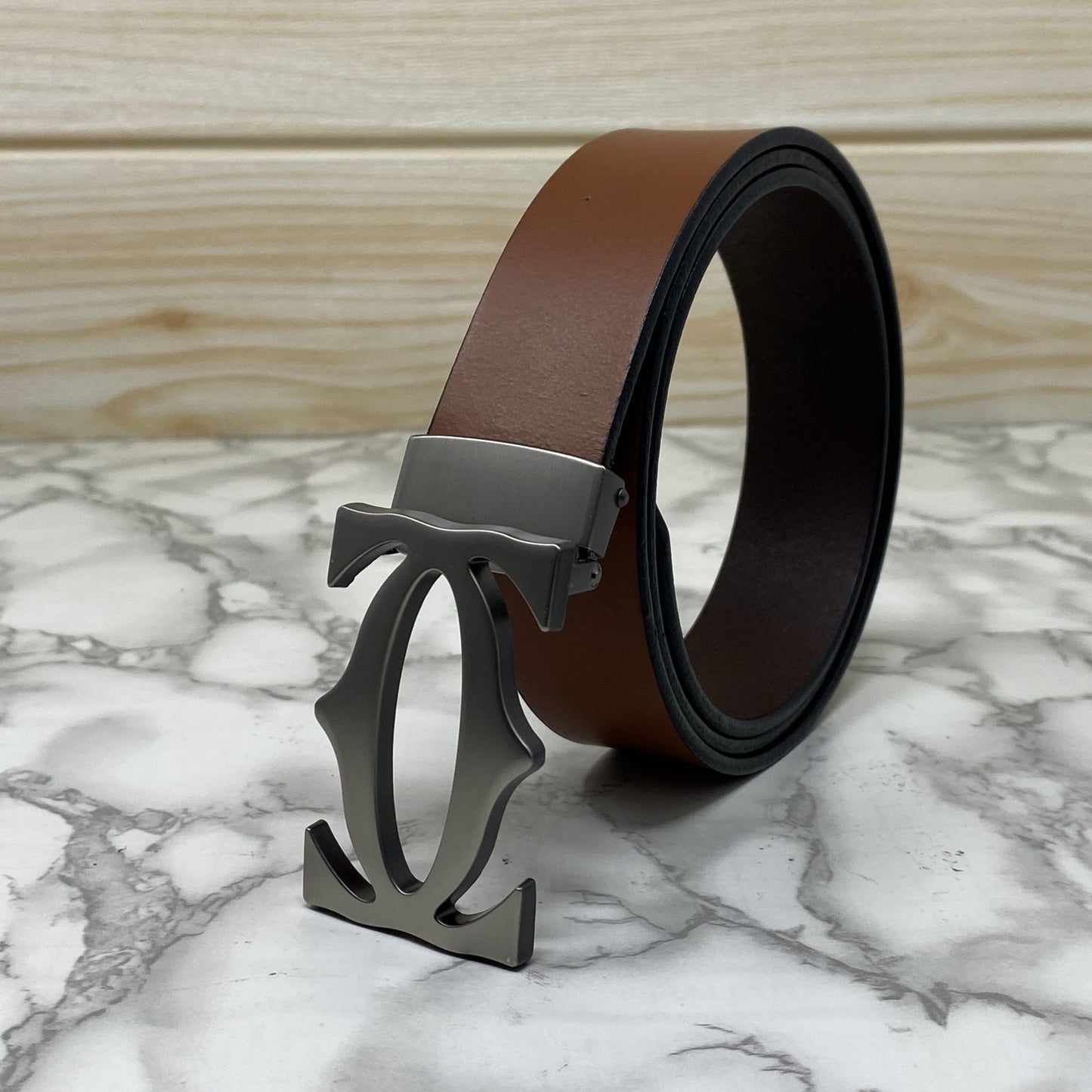Cross Pattern Casual and Formal Leather Strap Belt -JonasParamount