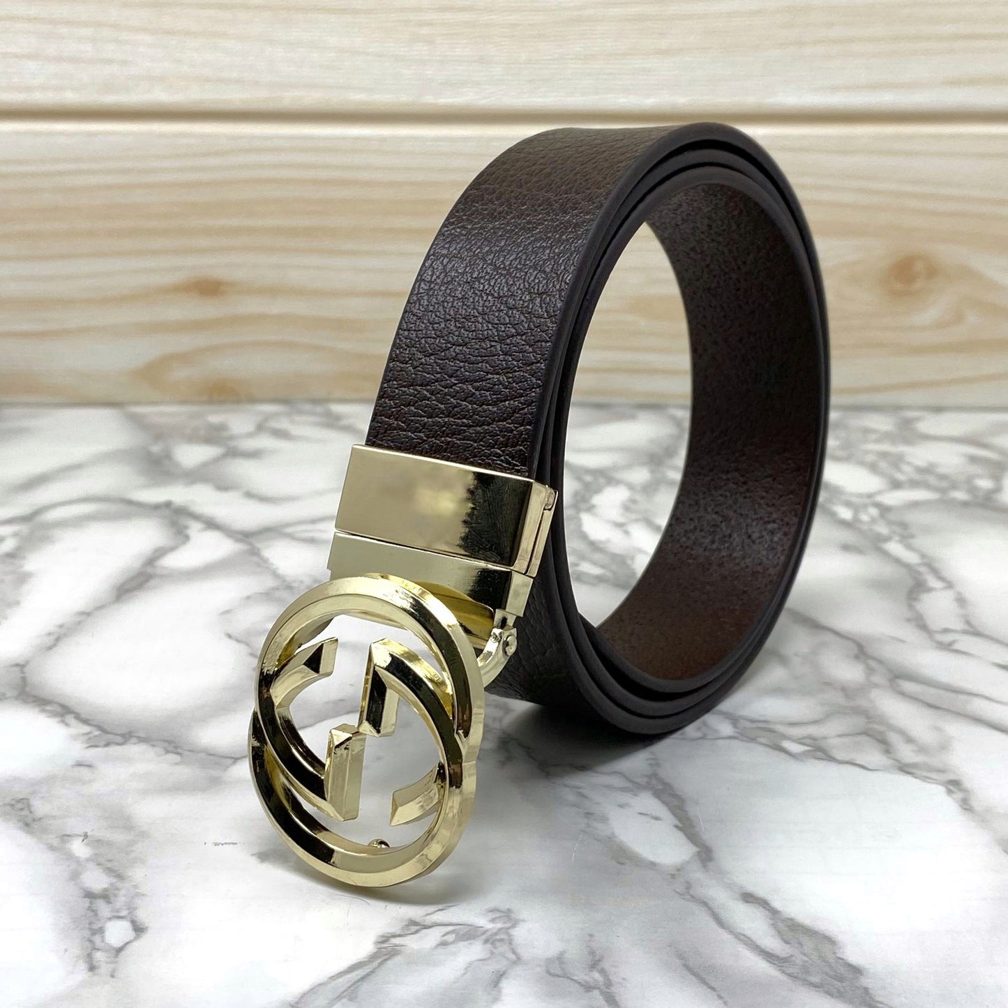 Trendy Round Leather Strap Belt For Men-JonasParamount