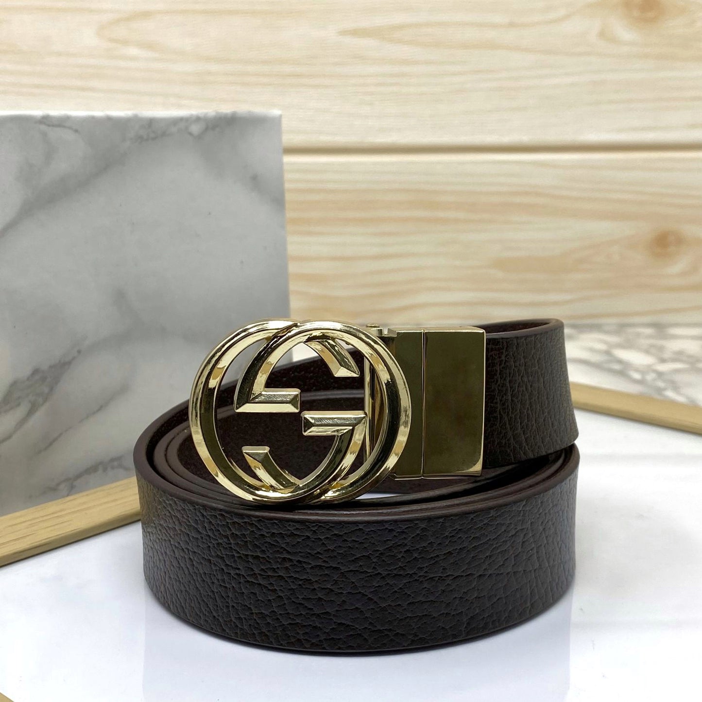 Trendy Round Leather Strap Belt For Men-JonasParamount