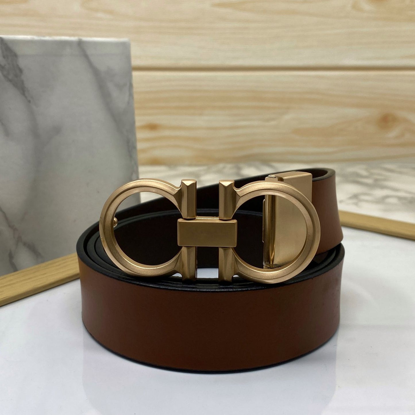 Classic 8 Pattern Formal Design Leather Strap Belt -JonasParamount