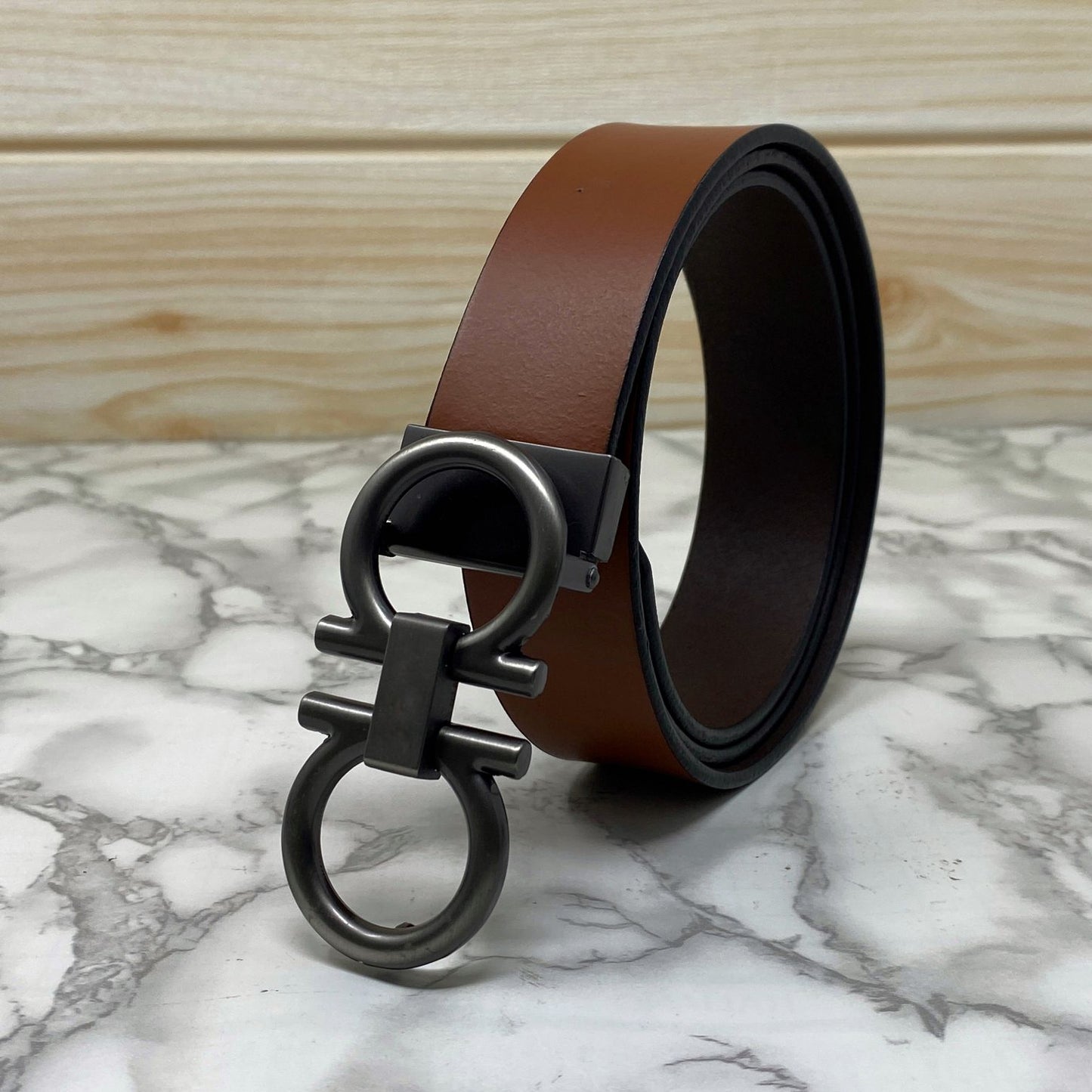 Classic 8 Pattern Formal Design Leather Strap Belt -JonasParamount