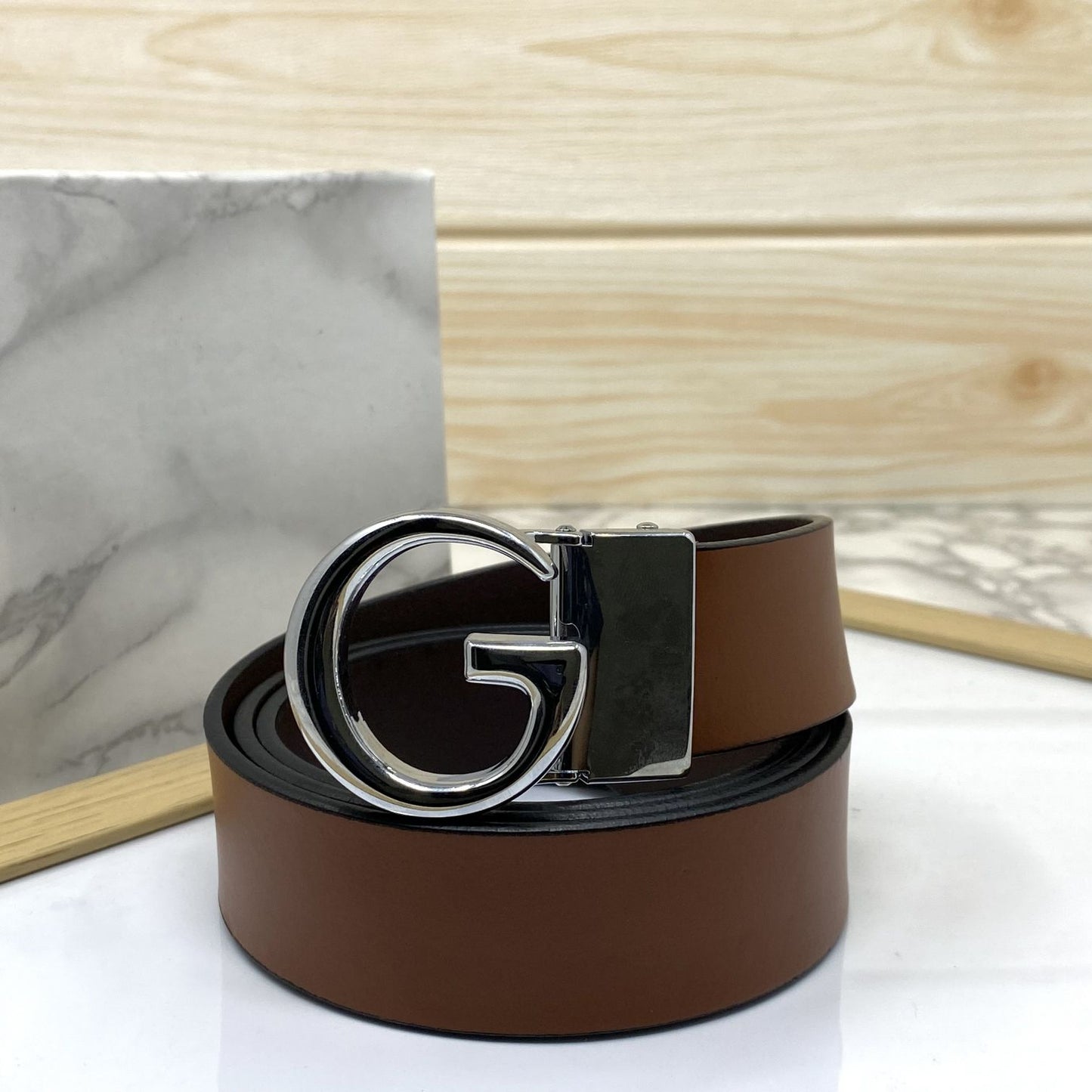 Stylish G Buckle Leather Strap Belt-JoansParamount