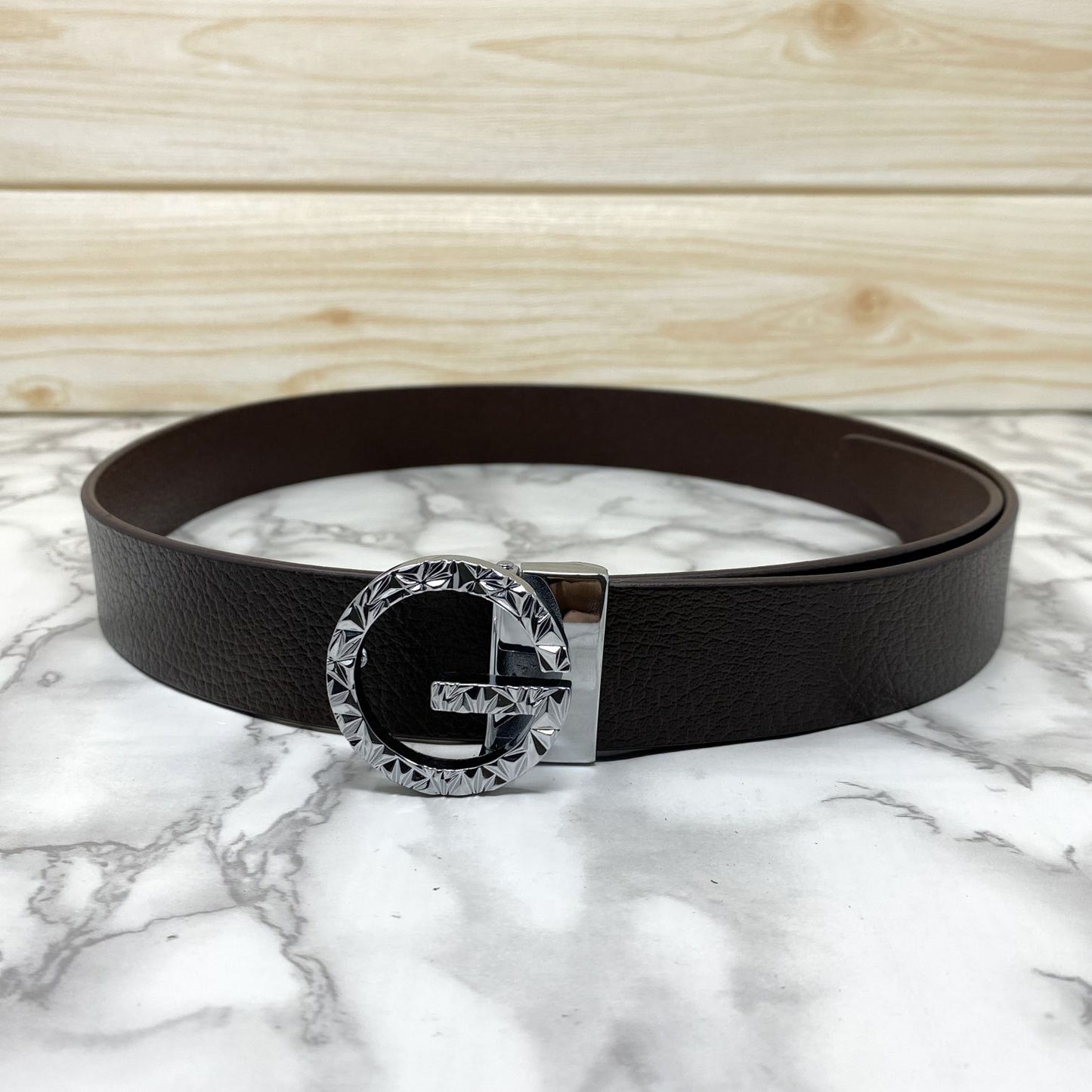 Premium Shiny G-letter Design Formal Leather Belt-JonasParamount