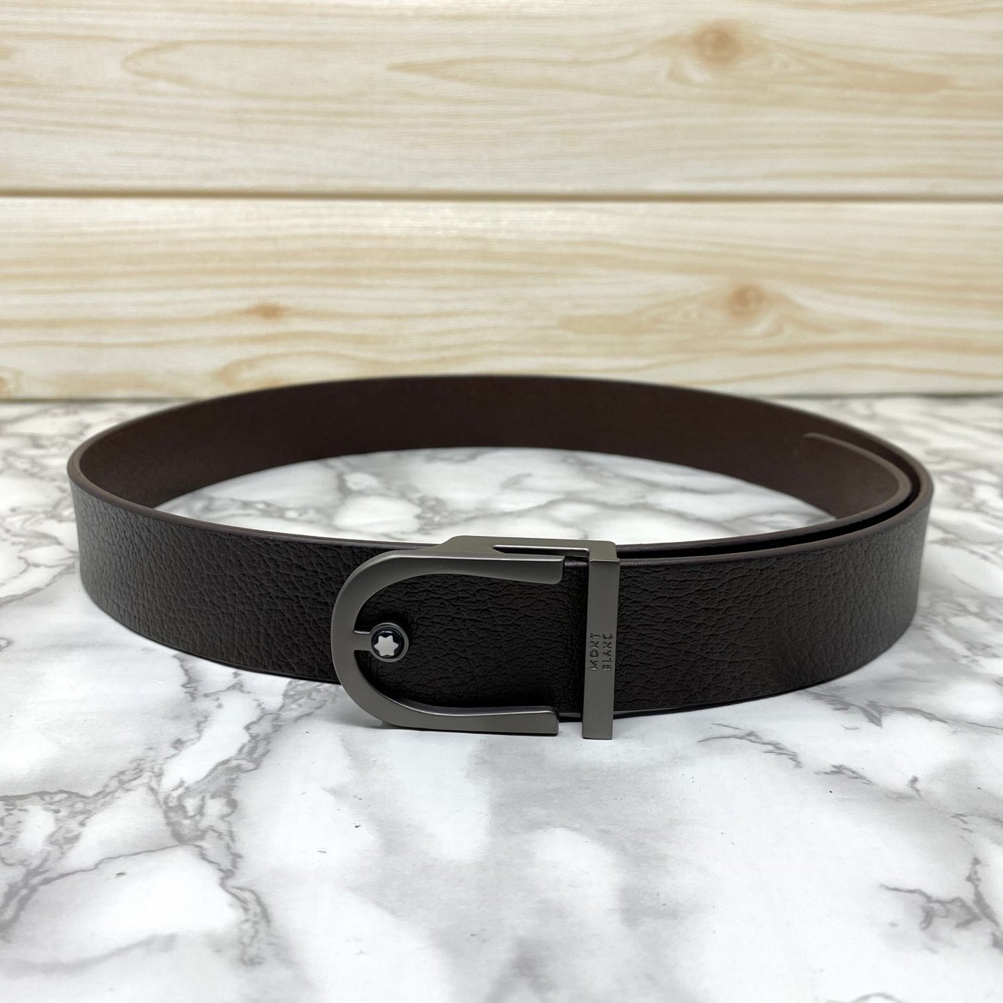 U-Shape Signature Formal Leather Strap Belt-JonasParamount