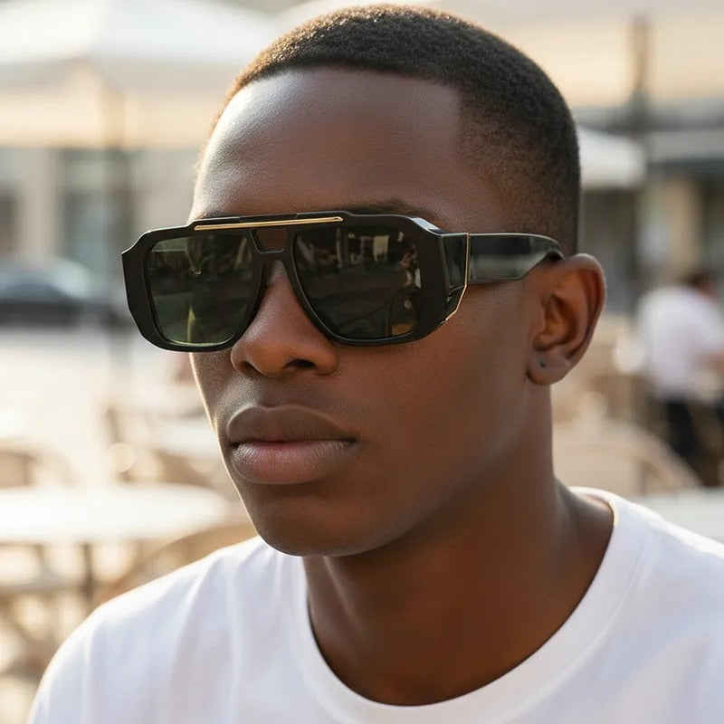 Oversized Square Double Bridge Sunglasses for Men & Women
