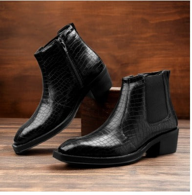 JonasParamount Men’s Crocodile Texture Chelsea Boots