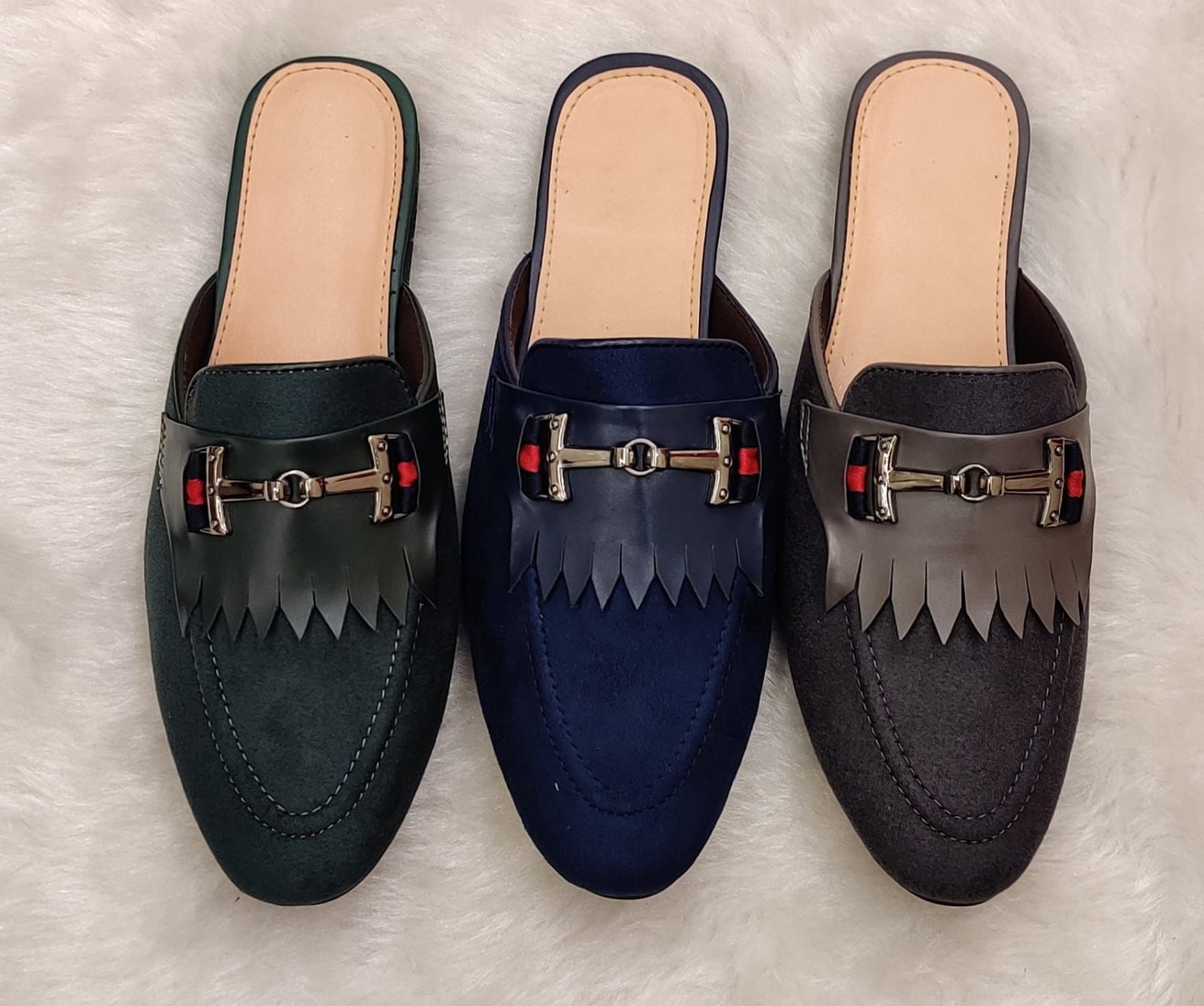 Men's Whole Cut loafer Backless Slip On Mule With Buckle-JonasParamount