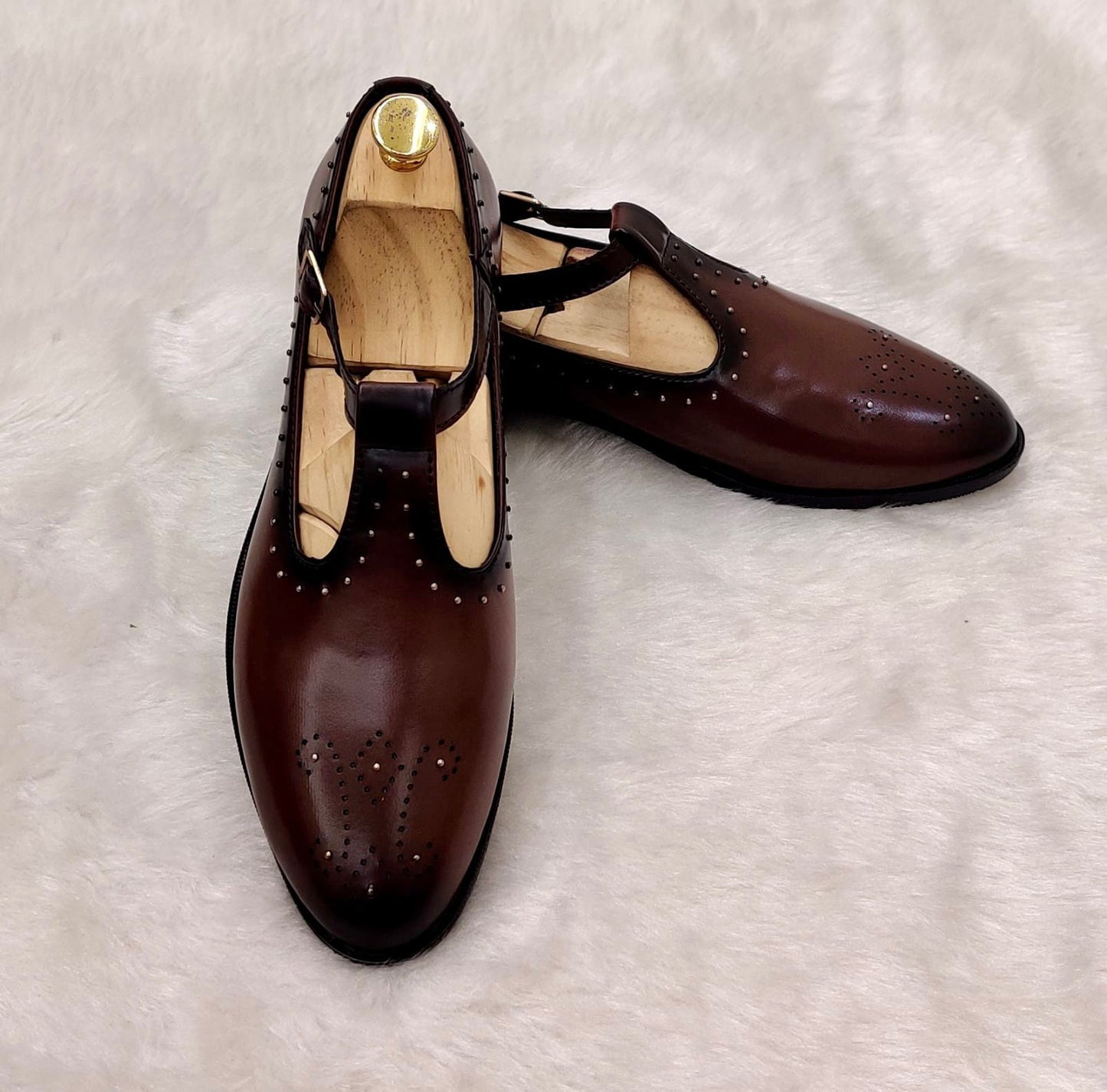 Hand-Painted Brown Peshawari Sandel For Casual And Party Wear-JonasParamount