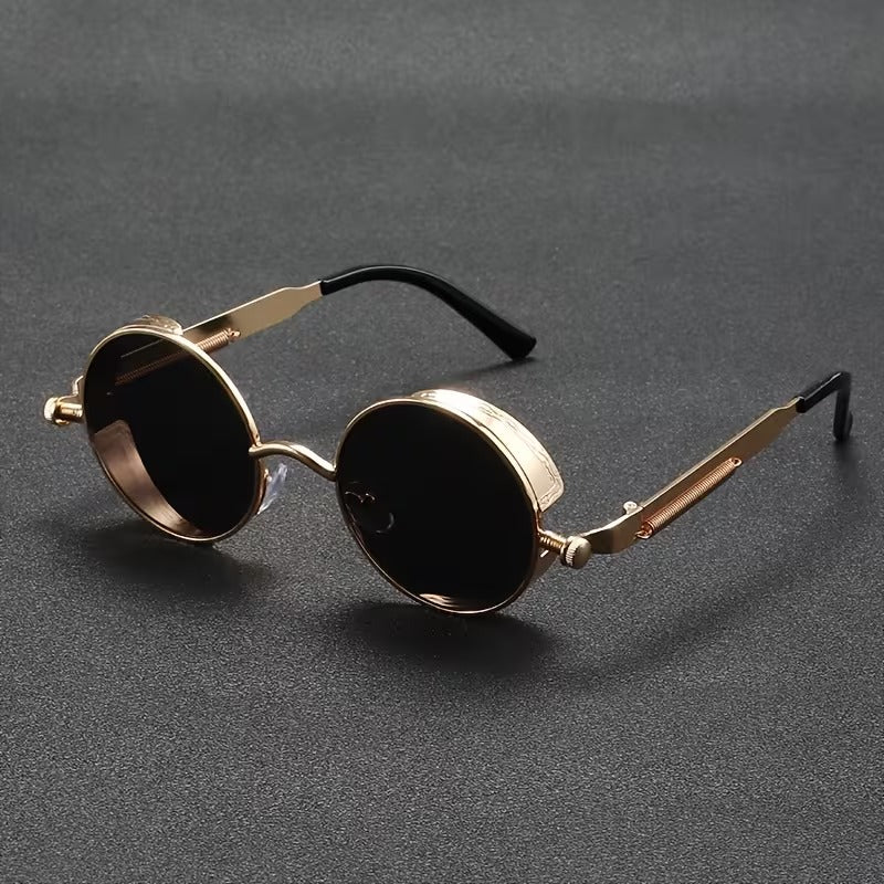 Vintage Round Steampunk Sunglasses for Men & Women