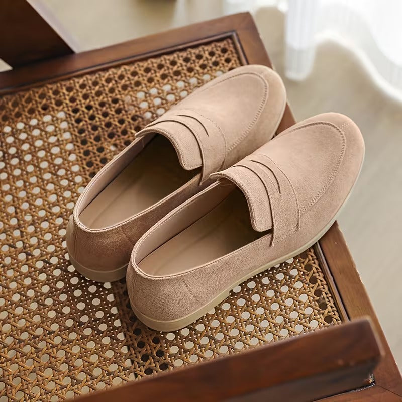 Premium Suede Penny Loafers for Men – Genuine Leather Slip-On Casual Shoes