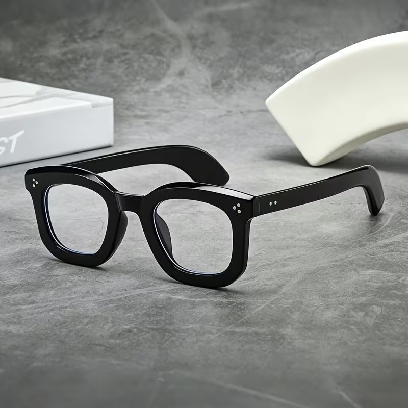 Large Square Retro Eyeglasses for Men and Women | Vintage Clear Lens