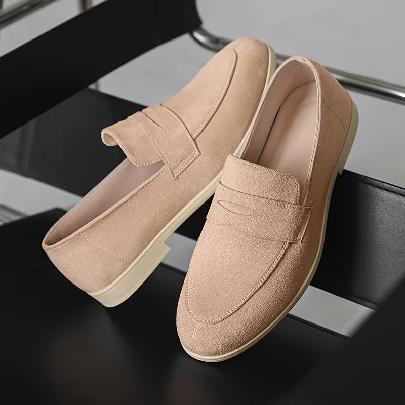 Premium Suede Penny Loafers for Men – Genuine Leather Slip-On Casual Shoes
