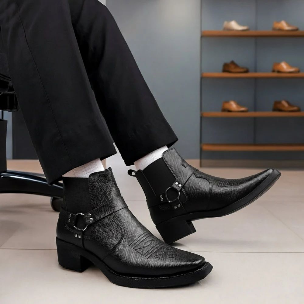 JonasParamount Men’s Black Buckle Chelsea Boots